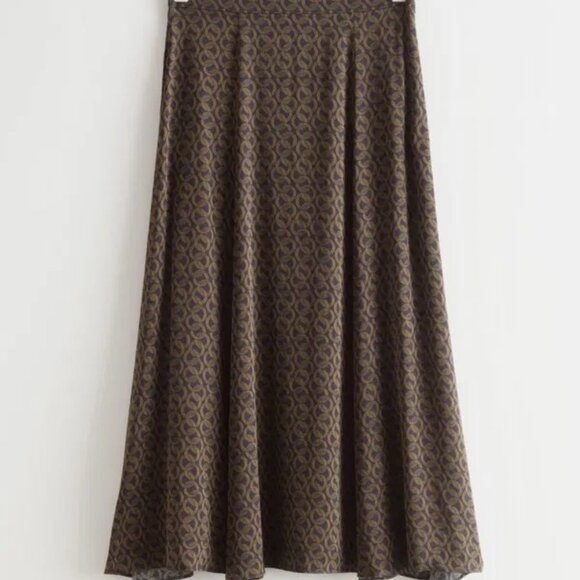 ISO & Other Stories Printed Maxi Skirt - Chain Print, Brown - Picture 3 of 4